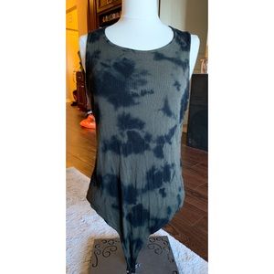 Forever 21 Olive & Black Tie Dye Bodysuit